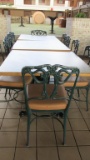 (10 Chairs With (3) Cast Iron Base Tables - A
