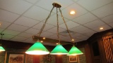 (3) Green Glass Shaded Lamps - Th