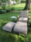 Wood Adirondack Chair With Glass-Top Table & Ottoman  - O