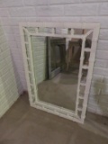 White Painted Wooden Frame Mirror  - B