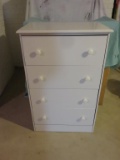 White Wood Dresser With 4 Drawers - B