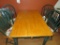 Solid Wood Table With (4) Green Chairs-K