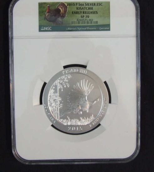 2015 P 5 oz. Silver 25C Kisatchie  SP70-W