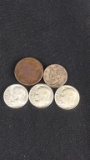 (1) Vial of Unc. Silver Dimes, (1) 1936 Mercury Dime; (1) 1934 Buffalo Nickel-W