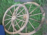 Two Wood Wagon Wheels-S