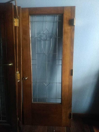 G - Leaded Tulip Glass Oak Entry Door