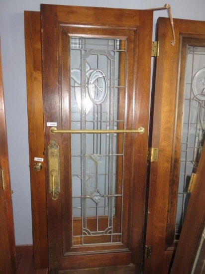 G - Beveled & Leaded Glass Oak Door