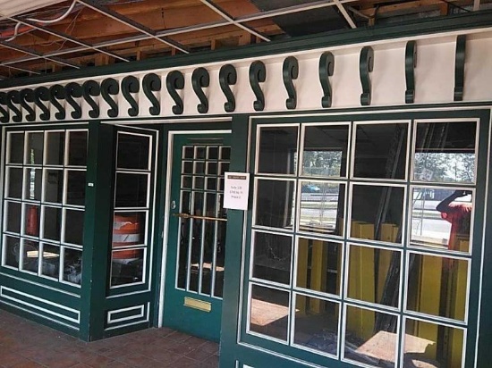 B - Storefront Wood & Glass Door