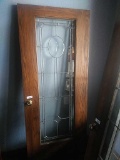 G - Beveled & Leaded Glass Oak Door