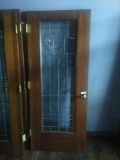 G - Leaded Glass Oak Door