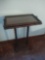 LR- Antique Table with Glass Serving tray top. Glass