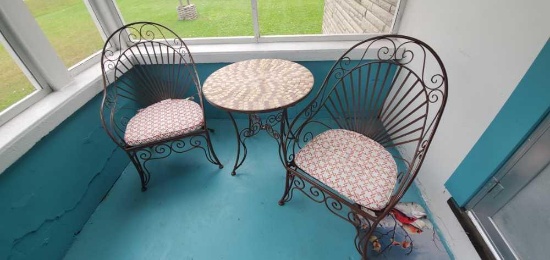 Metal & Tile top table with chairs