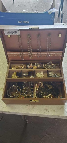 G- Wooden Jewelry Box with Jewelry