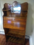 DR- Solid Oak Secretary Desk with Bookcase