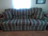 LR- Plaid Rolled Arms Couch