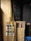 G- Lot of wood, brooms & extension poles