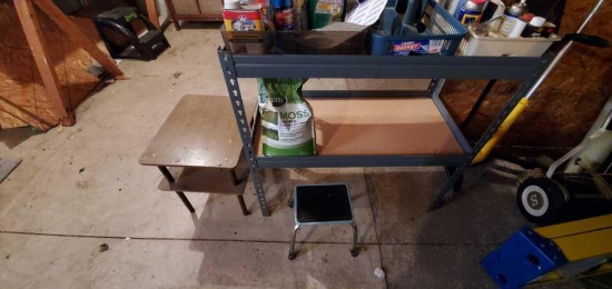 G - Metal Rack, Small Table, Step Stool