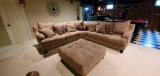 B- Large Microfiber Sectional with Large Ottoman