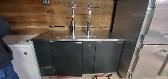 OB- True (2) Door Keg Refrigerator with 2 Taps