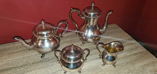 L- Silver Plated 4 Piece Wilcox Silver Co. Tea & Coffee Set