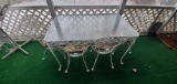 Porch- Glass Top Wought Iron Table & (4) Chairs