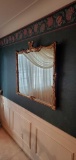 D- Wall Hanging Large Mirror with Gold Wood Frame