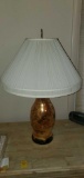 MB- Pair of Metal Floral Gold Lamps