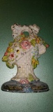 FR- Cast Iron Painted Flower Basket Door Stop