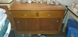 BS- Solid Wood Bar Cabinet on Wheels