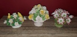 D- Lot of (3) Porcelain Floral