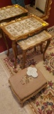 F- Nesting Tables, Ottoman & Decor