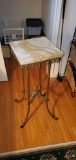 O- Marble Top Metal Plant Stand