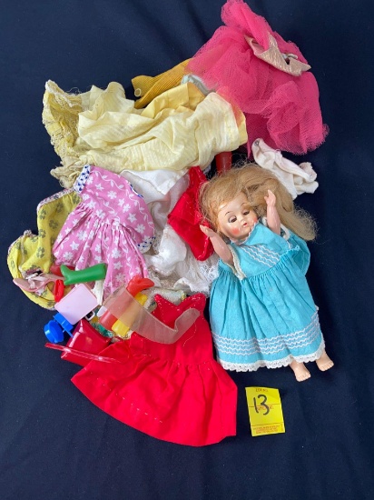 Old Doll and Doll Clothes