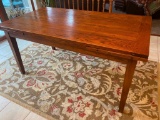 Wood Dining Table & Wool Area Rug