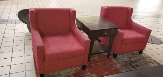 L- (2) Chairs and End Table