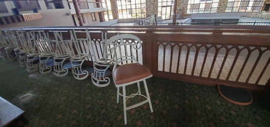 A- (10) Metal Swivel Bar Stools with Cushions