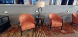 L- (2) Chairs, Table, Lamp
