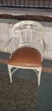 A- (10) White Metal Chairs with Cushions