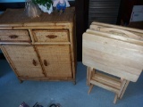 LR- Wicker Cabinet with Contents