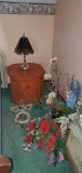 BR1- Nightstand, Lamp, Artificial Floral