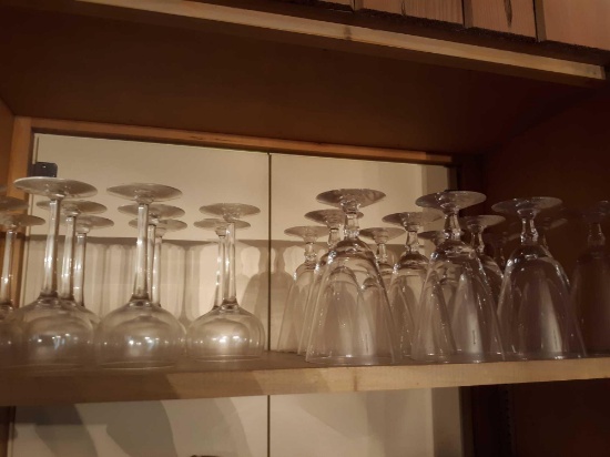 FR- Crystal Glasses and Stemware- (3) shelves