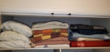 Hall Closet- Shelf of Blankets, pillows