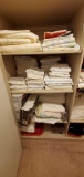 HC- (4) Shelves of Sheets, Mattress pads, bathroom rugs, quilts