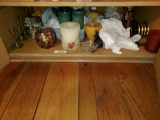 FR- Shelf of Candles, holders, brass stands