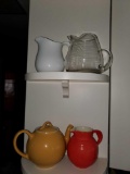 K- (3) pitchers & teapot