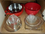 K- Shelf of bowls, Pyrex