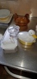 K- (4) Covered Bowls & Duck Bowl