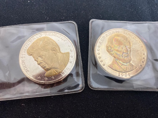 175th Abraham Lincoln Anniversary and 25th John F. Kennedy Coins