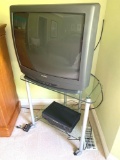 MB- Sanyo TV, VHS Player, and Stand