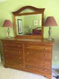 MB- (8) Draw Dresser, Mirror, and (2) Lamps